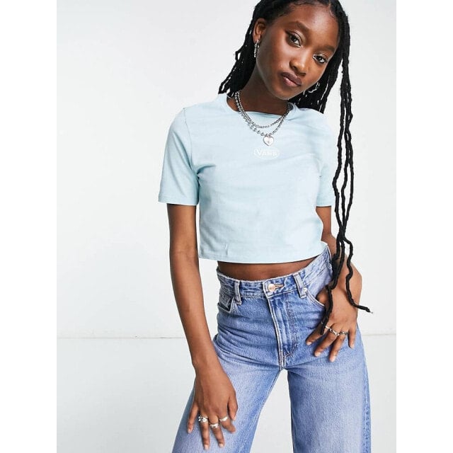 

Синяя укороченная футболка Vans Oval Sporty