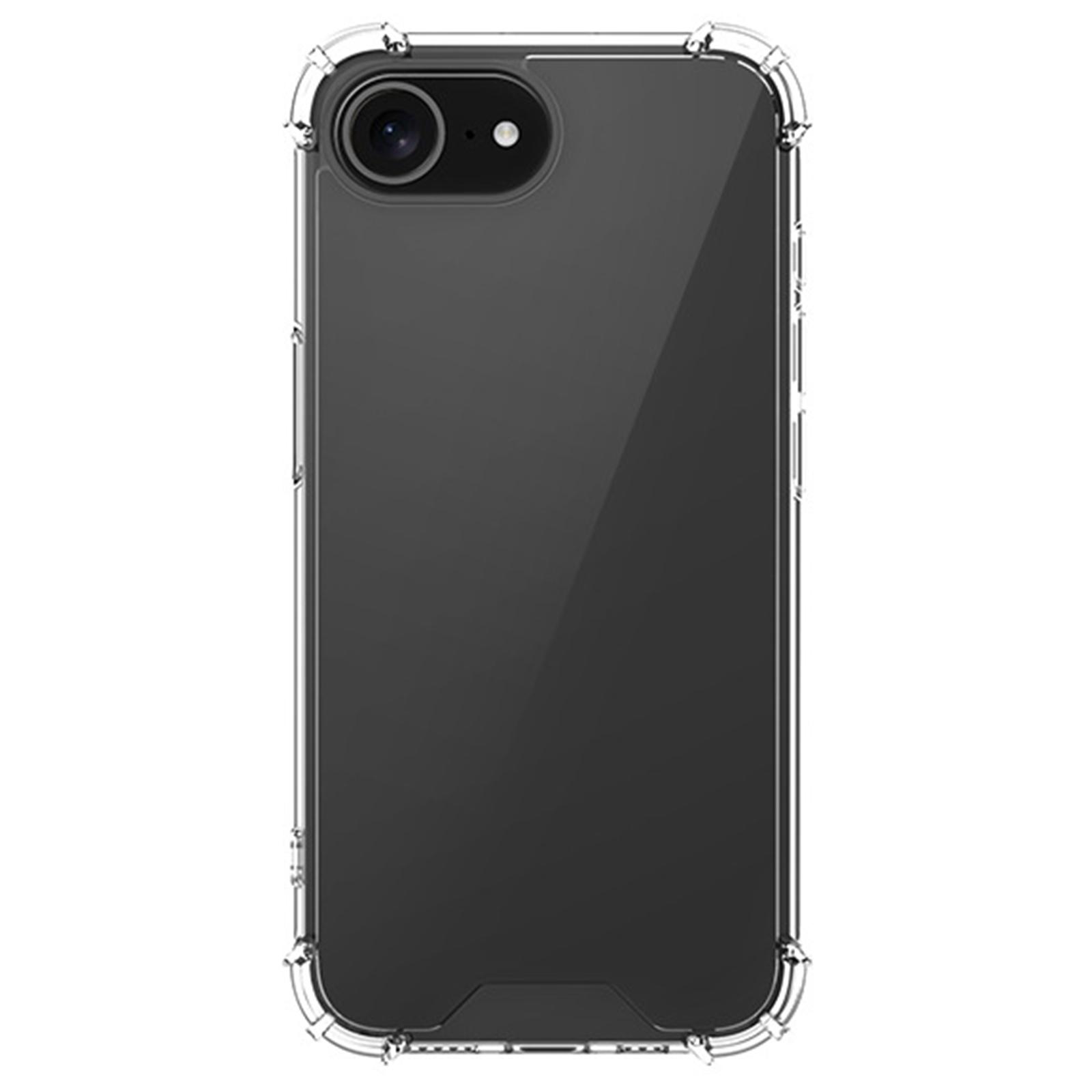 

For iPhone 16e Clear Phone Case TPU+Acrylic 1.5mm Shockproof Back Cover Type A