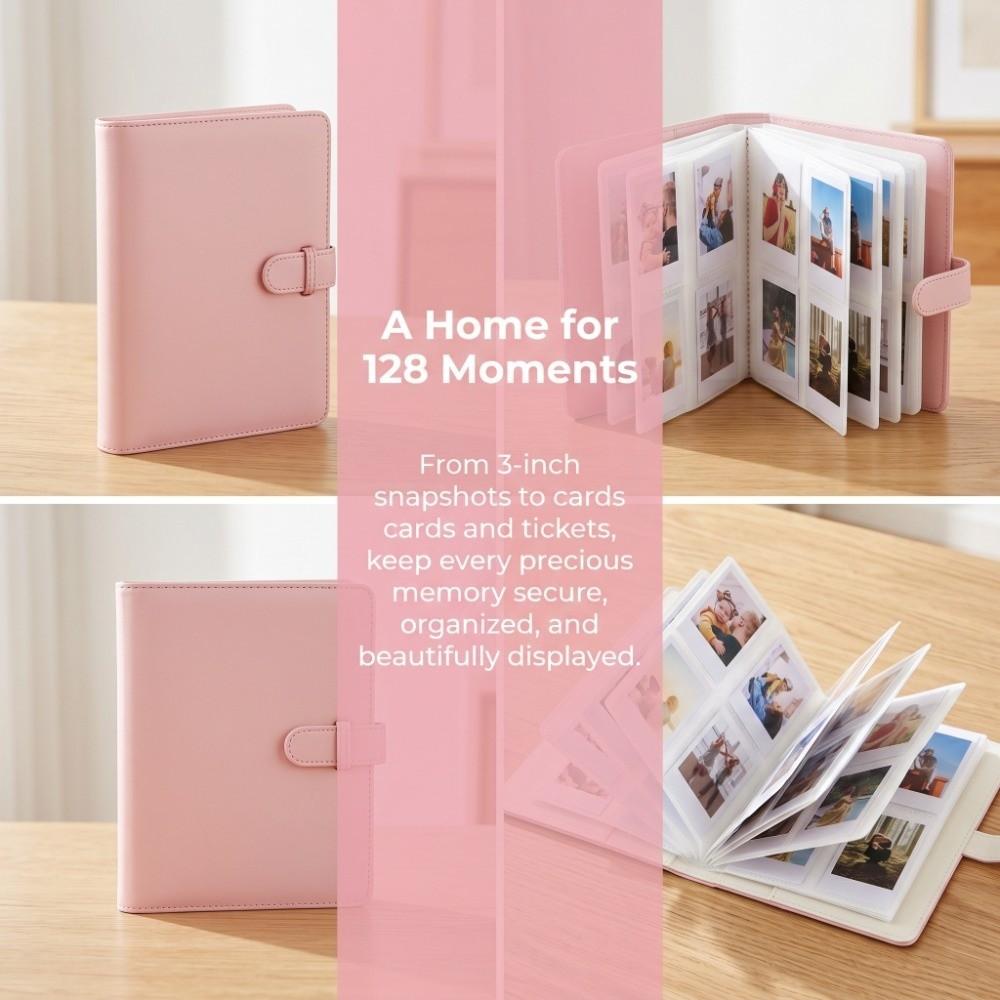 Pink Blue Purple Picture Storage Book PU Ticket Organizer Album PU Photo Album Holiday Gift Giving