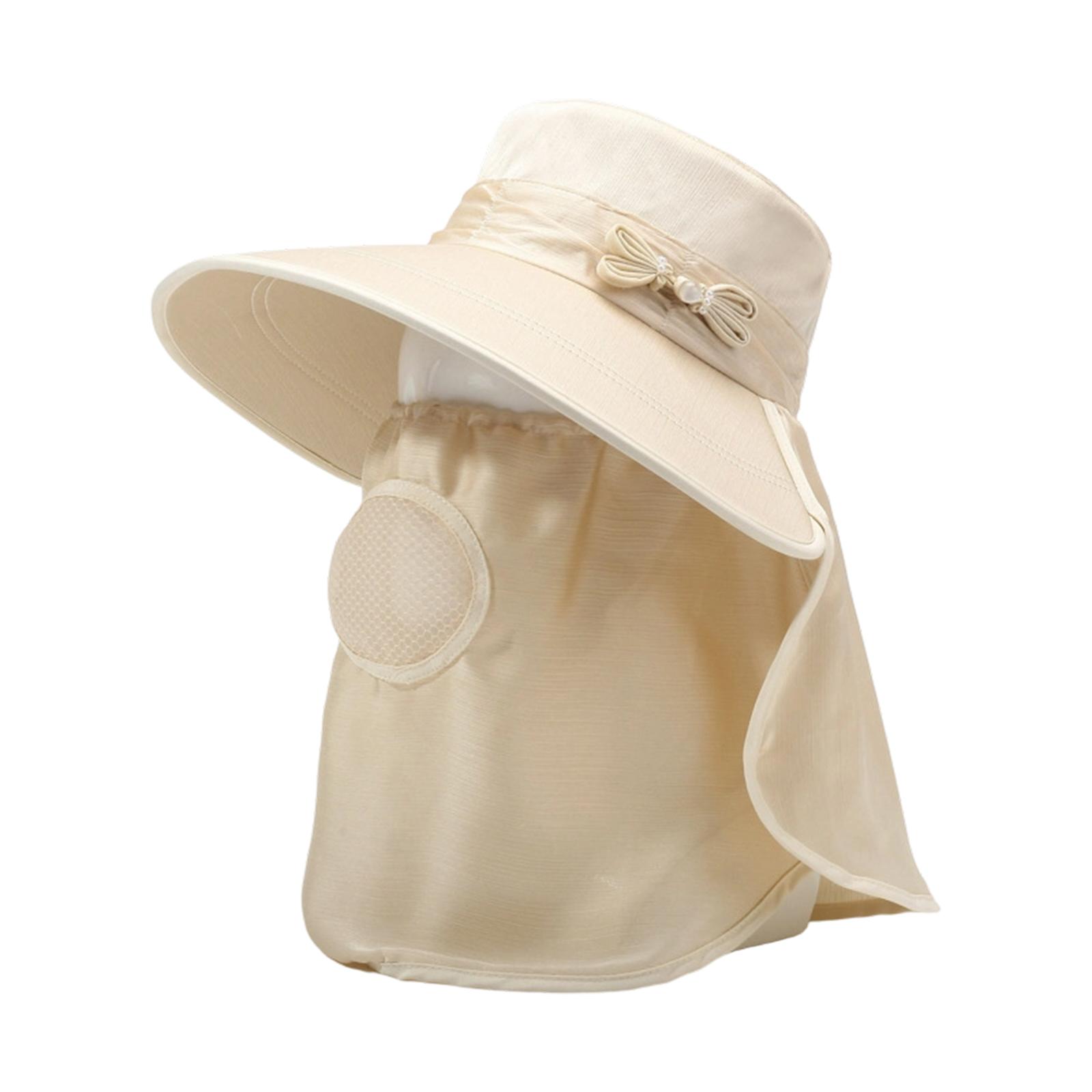 

Wide Brim Sun Hat with Removable Face Cover and Neck Flap Lightweight Breathable Outdoor Protection Cap for Adult Use One Size хаки