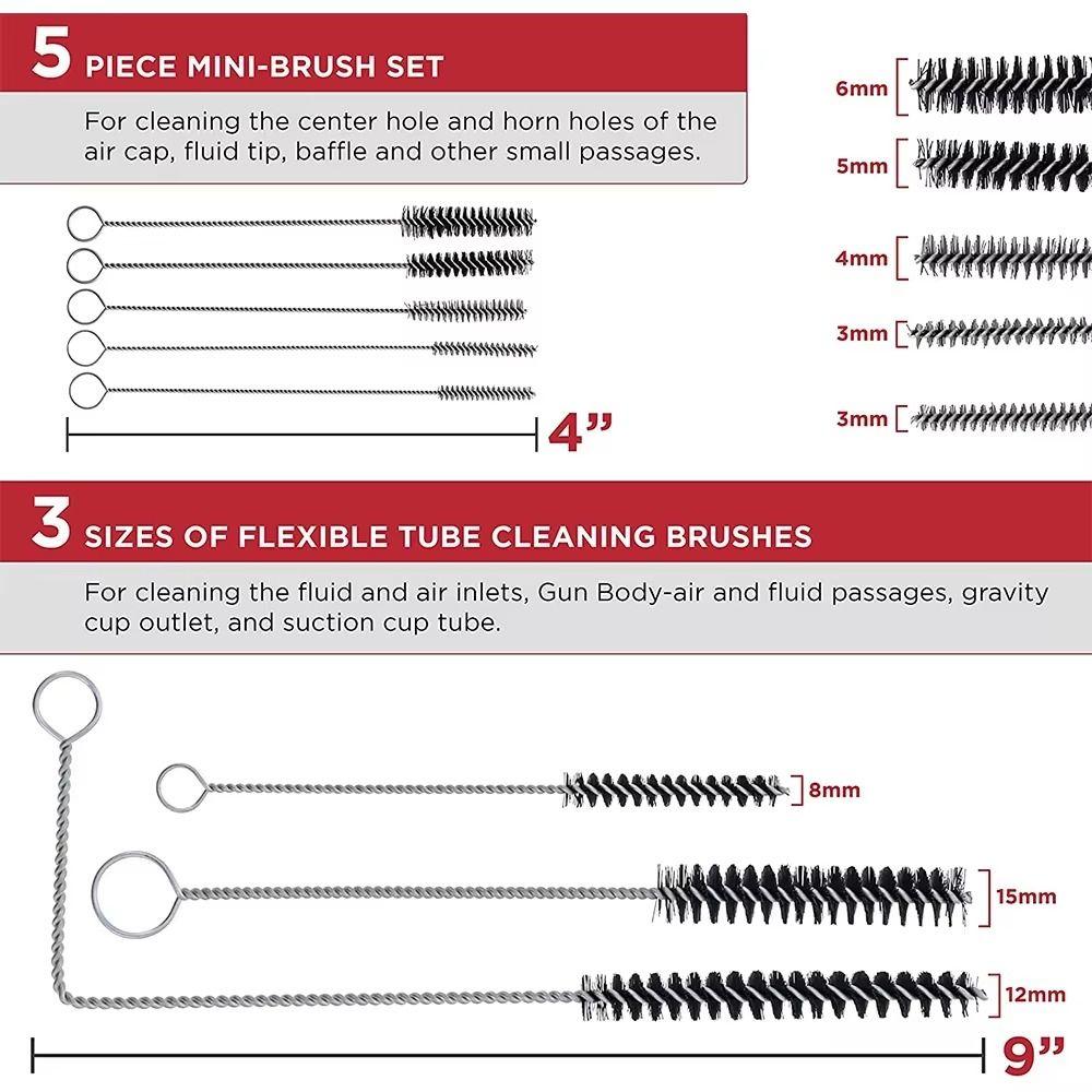 17/23Pcs Storage Case Spray Nozzle Cleaning Brush Set Airbrush Airbrush Maintenance Kit  Air Tools