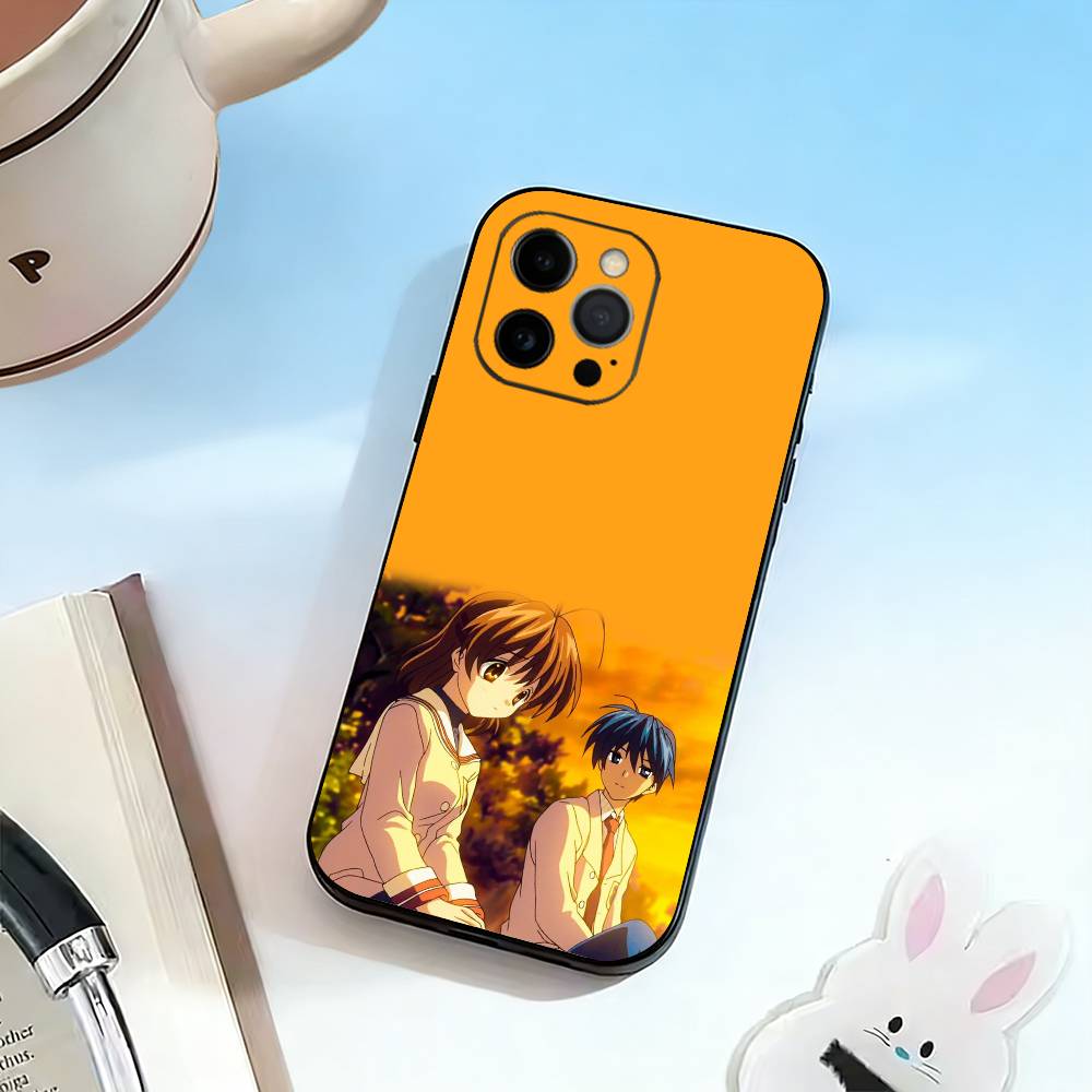 C-Clannad Anime Healing  Phone Case For iPhone 17, 16,15,14,13,12,11 Plus,Pro Max, Others Soft Black Cover