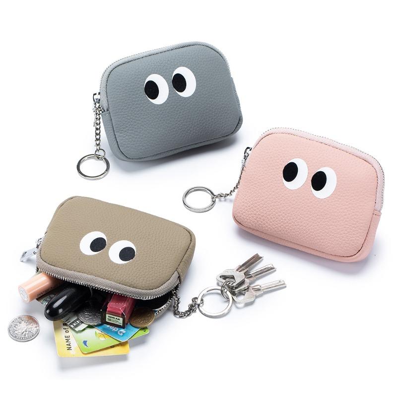 New Cartoon Cute Change Bag, Genuine Leather Mini Coin Bag, Niche Design Ins First-layer Cowhide Storage Bag for Women