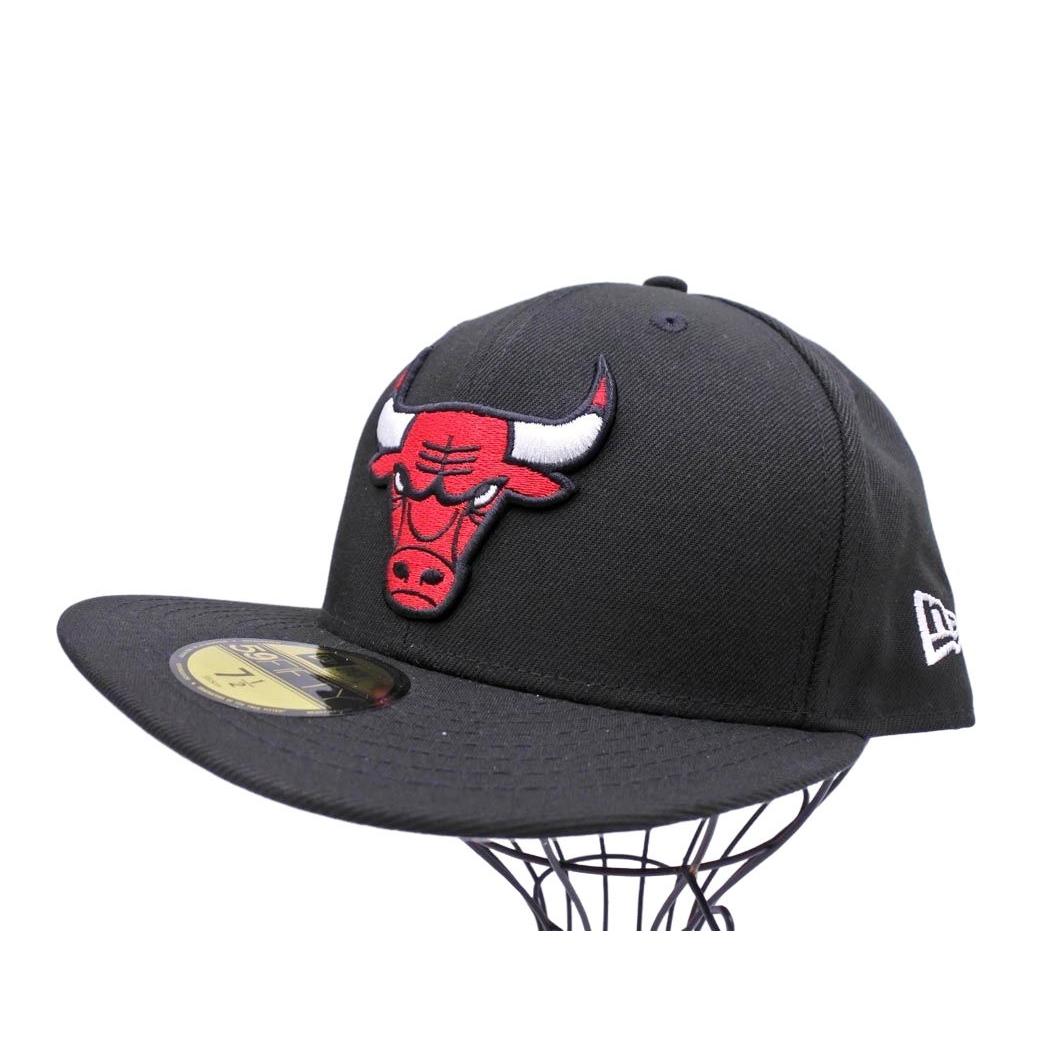 Used New Era New Era 59FIFTY NBA Chicago Bulls Embroidery Straight Baseball Cap size59.6/Black  Men s