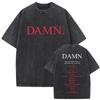 Limited Washed Vintage Rapper Kendrick Lamar DAMN Double Sided Print T-shirt Men Women Hip Hop Fashion Street Oversized T Shirts