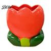 Office Desk Accessories for Women Tulip Makeup Brush Holder, Resin Cosmetic Organizer Vanity Desk, Cute Flower Pen Floral Stationery Cup