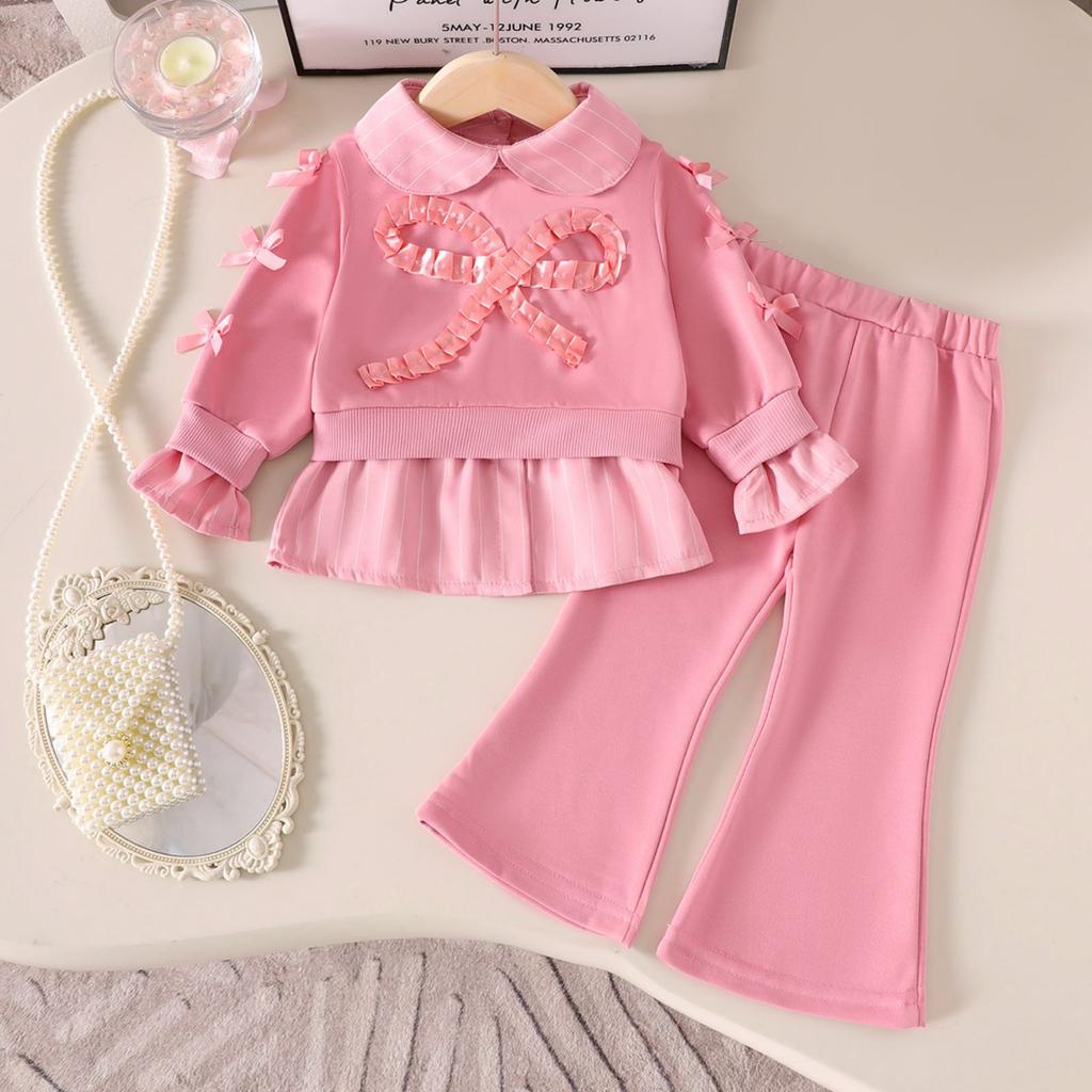 Kids Casual Long-Sleeve Set, Comfortable Daily Wear Outfits