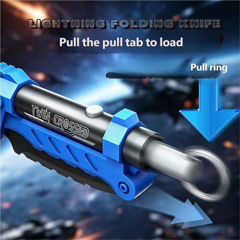 Bright Sword Outdoor Toy Folding Ejection Multi-Color Shooting Soft Bullet Cosplay Sword Party Family Interactive Toy For Adult