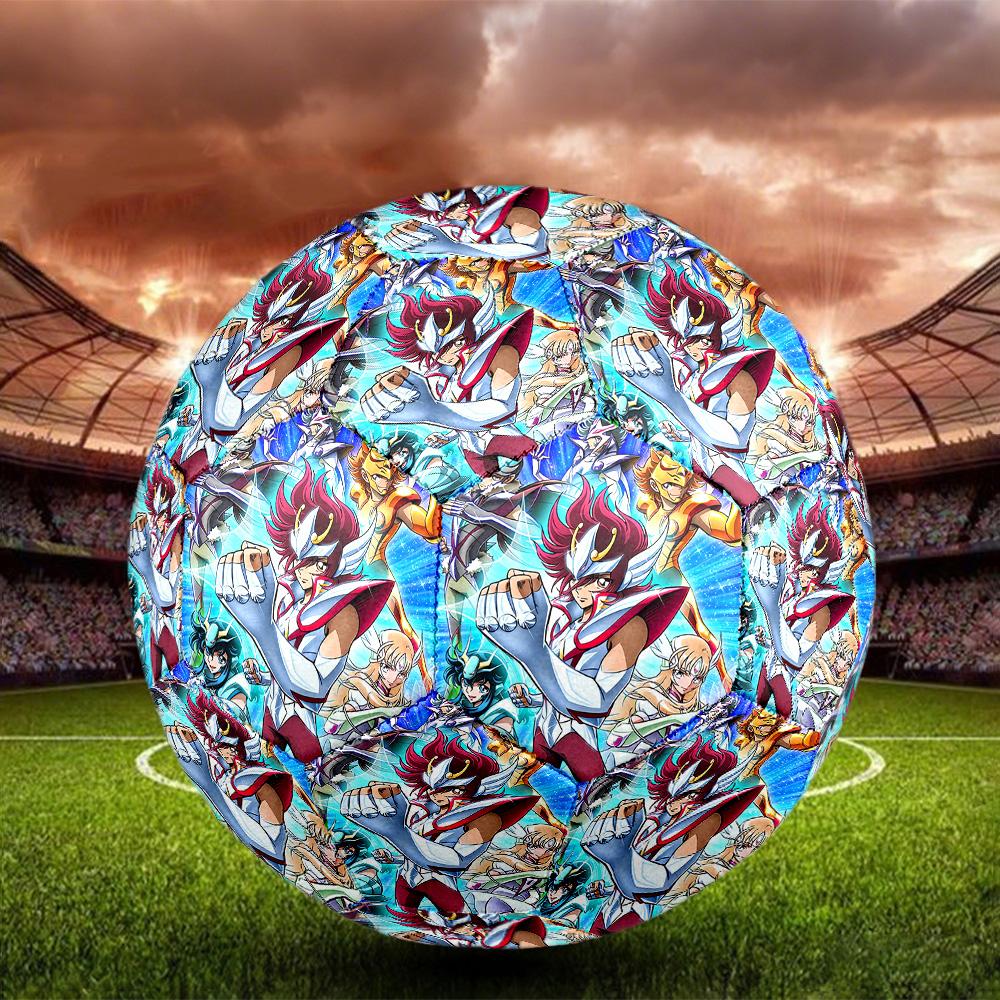 Saint Seiya Indoor Soccer Ball Size 5 Colorful All Ages Machine Stitched PVC Competition Ready Durable High-Bounce