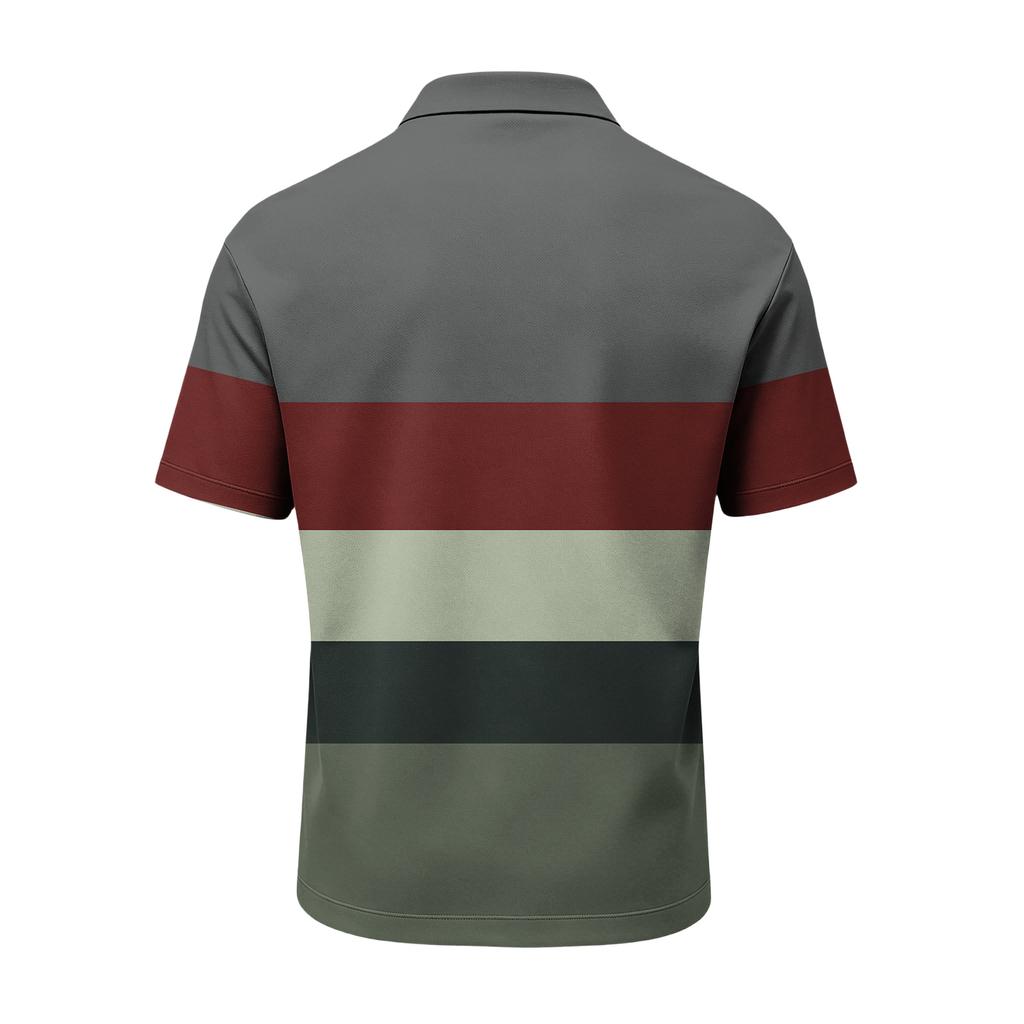 Men's Casual Quick Dry Mesh Polo Shirt Lightweight Breathable Golf Performance Shirt with Button Collar for Outdoor Sports and Everyday Wear
