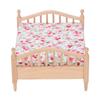 1/12 Miniatur Puppenhaus Bett Elegant Dekorativ Holz Floral Möbelzubehör Miniatur Bett