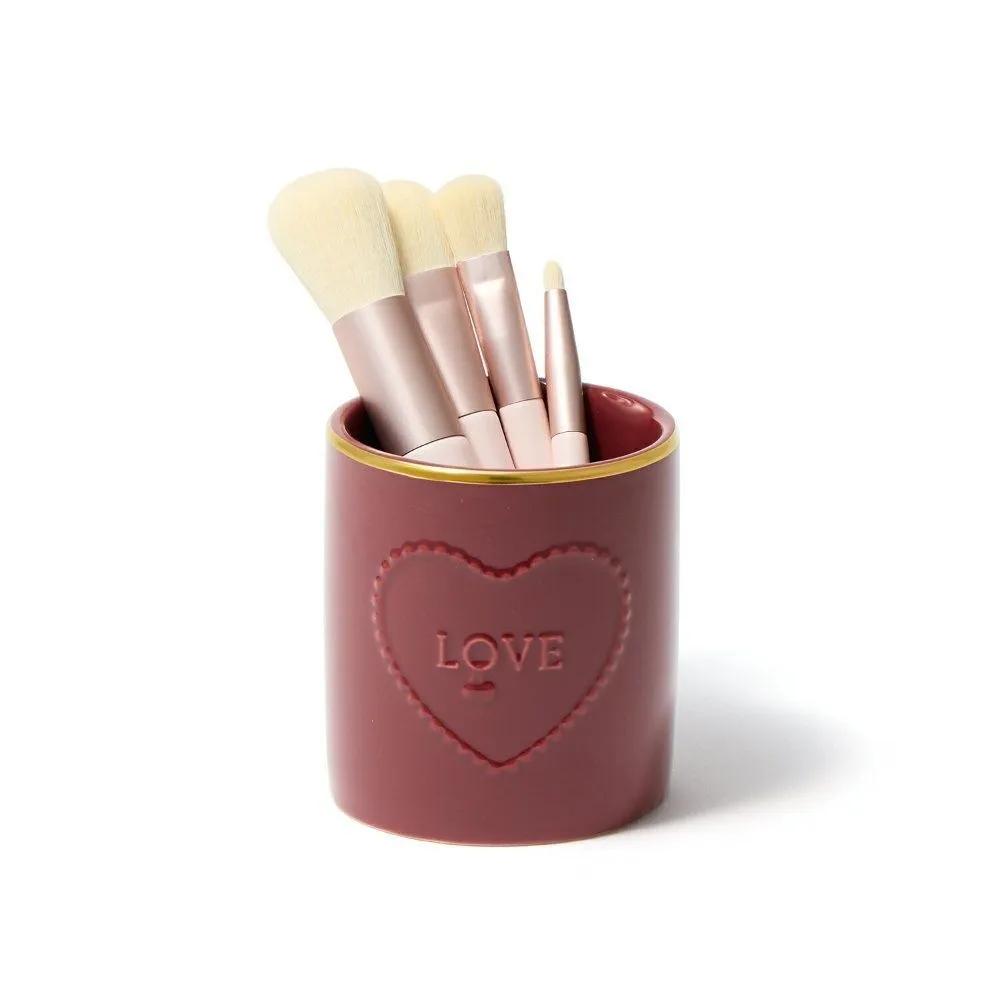 SNIDEL Beauty Makeup Brush 4-Piece Set (Stand Included)