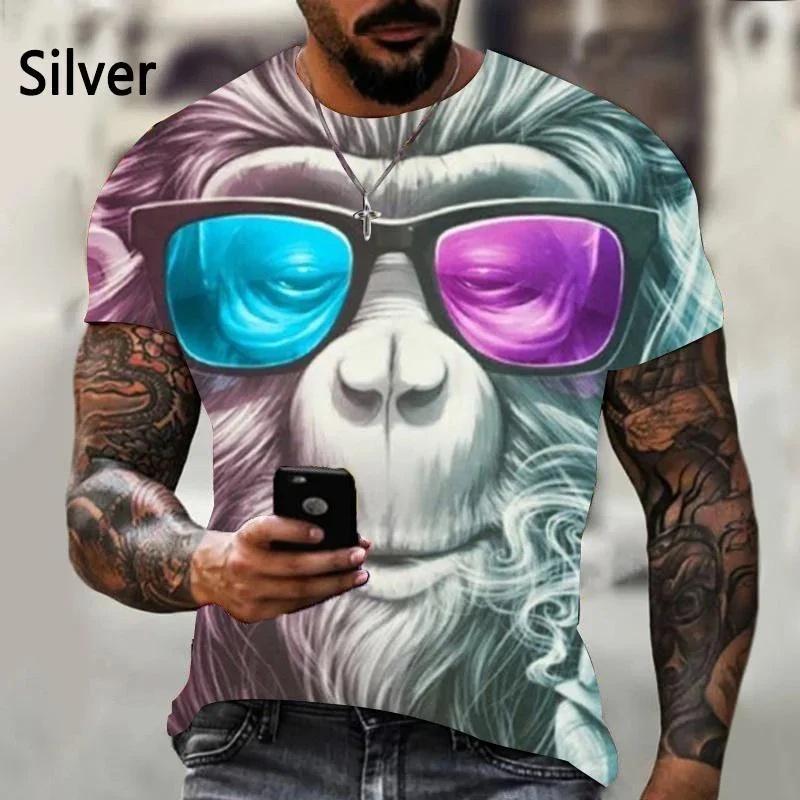 

Summer Fashion Men s Printed T-Shirt Round Neck Popular Elements Sports Casual XXS