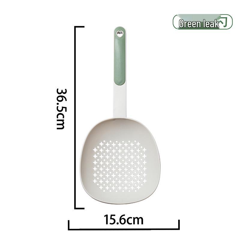 Large Food-Grade Colander Spoon for Dumplings and Noodles, Long Handle, Heat-Resistant Kitchen Strainer