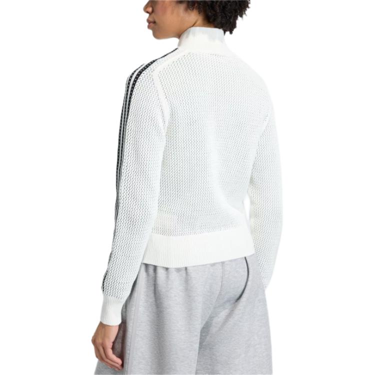 Adidas Knitted Crochet Firebird Track Top Off White Women Tops KC6496