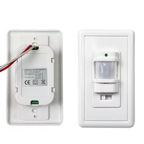 SLS 180 Degree Wall-Mounted Infrared Motion Sensor Light Switch Single Pole PIR Detector Human Body Movement ABS PC Durable 9m