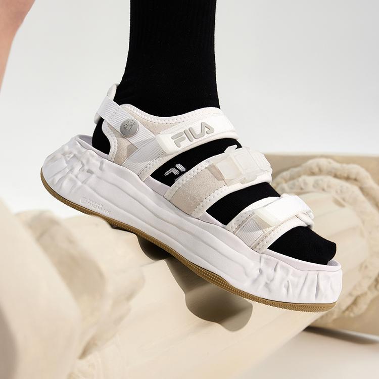 Fila Mihara Yasuhiro X Leather Sport Comfortable Beach Sandals Women Sandals FILA-White F12W224403FWT