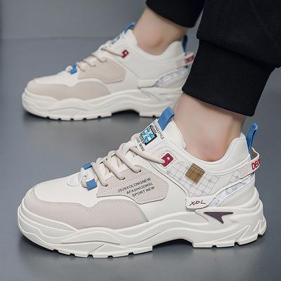 New Spring and Autumn Men's Casual Single Shoes Trendy Versatile Leather Platform Student Sports Shoes