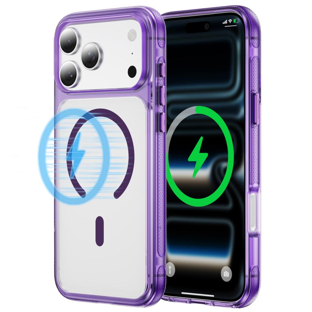 Crystal Clear Magnetic Phone Case With Anti Slip Texture Raised Camera Protection Compatible With iPhone 12 To 17 Pro Max Wireless Charging Support