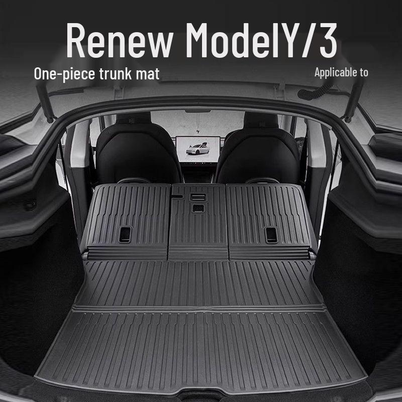 Tesla Kofferraum-integrierte Matte - Aktualisiertes Zubehör für Kofferraum & Rücksitzlehne des Model Y/3