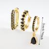 3PCS/Set Minimalist Hoop Earrings Round Shape Dainty Zircon Earrings Trendy Huggie Earrings  Wedding