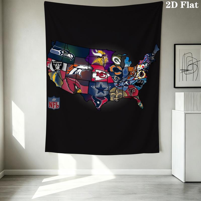 National Football League Wall Tapestry Aesthetic Wall Hanging Printed Fabric Blanket Decorative Tapestries For Bedroom Living Room Home Decor
