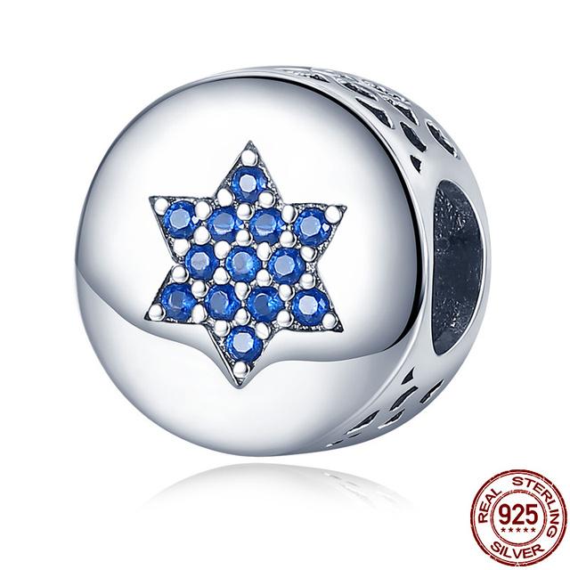 925 Sterling Silber Blaue Serie Mond Flugzeug Space Serie Glasperlen Clip Charm Fit Original Mode Armband Armreif Schmuck Geschenk