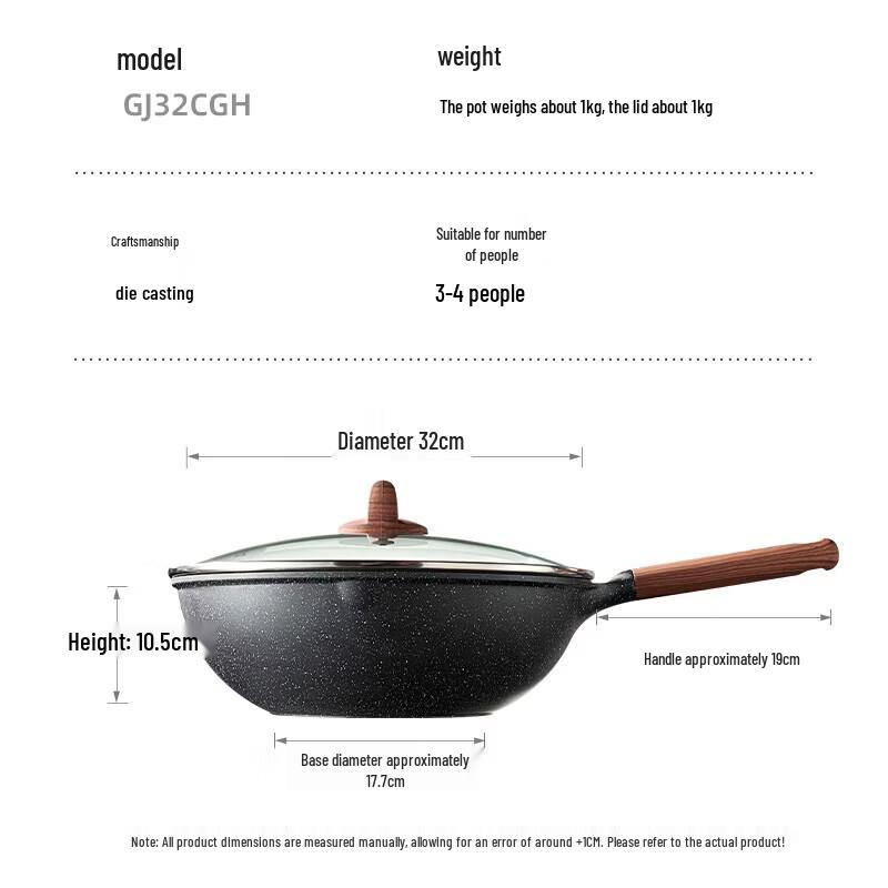 COOKER KING 32cm Maifan Stone Non-Stick Wok