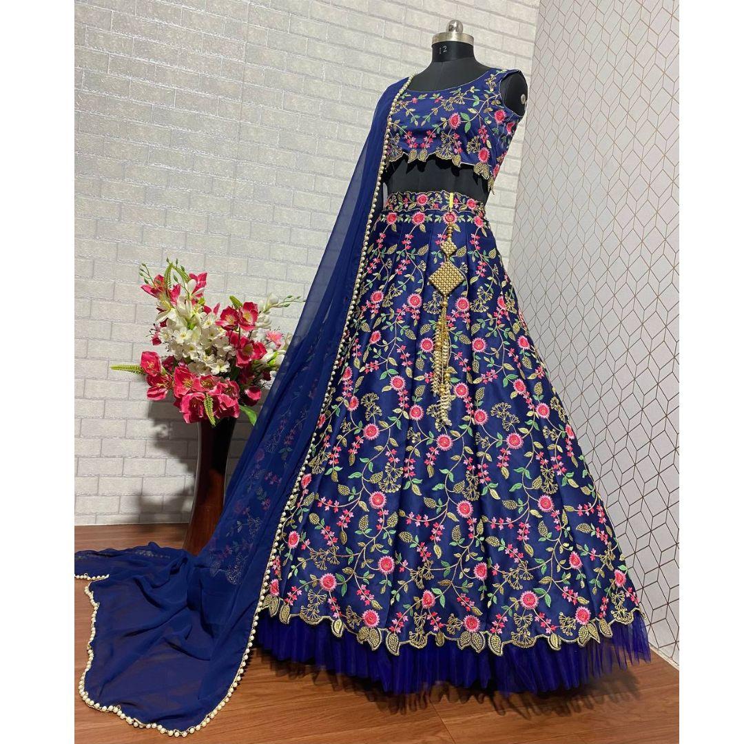 

Новая привлекательная и сильно вышитая лехенга с блузкой и дупаттой. (чоли)