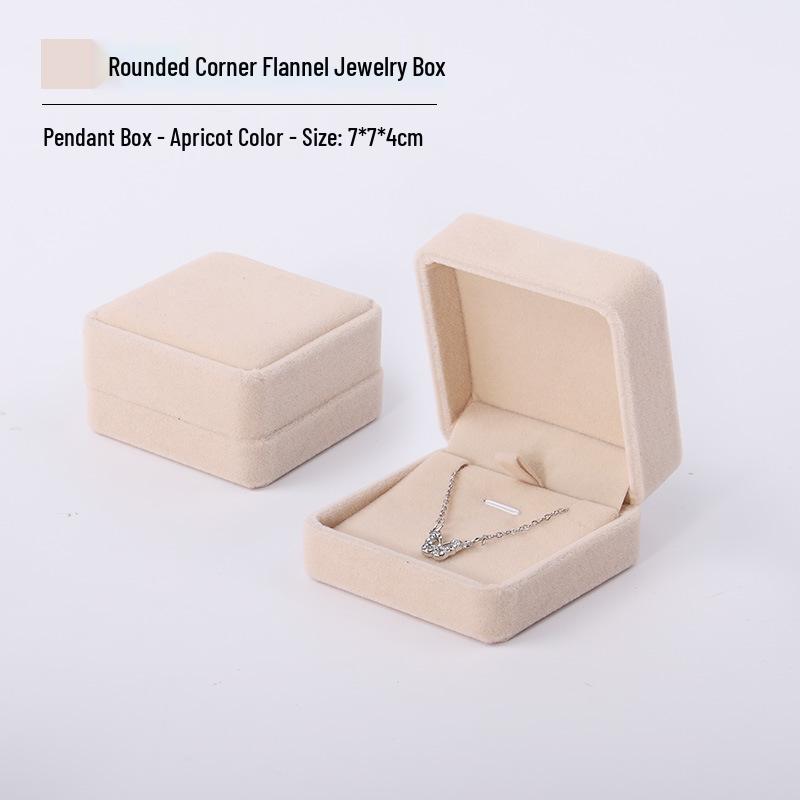 Rounded Corner Plush Jewelry Storage Box for Bracelets, Rings, and Necklaces