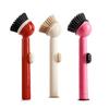 Pot Brush Tough Bristles Ergonomic Grip Long Handle Kitchen Cleaning Brush with Built-in Detergent Dispenser Cutlery Stove Sink Cleaning Tool