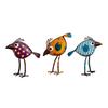 Garden Cartoon Bird Wall Art Decors Set of 3 Colorful Acrylic Hanging Art Piece Plaque for Fence or Wall Decorative Ornaments