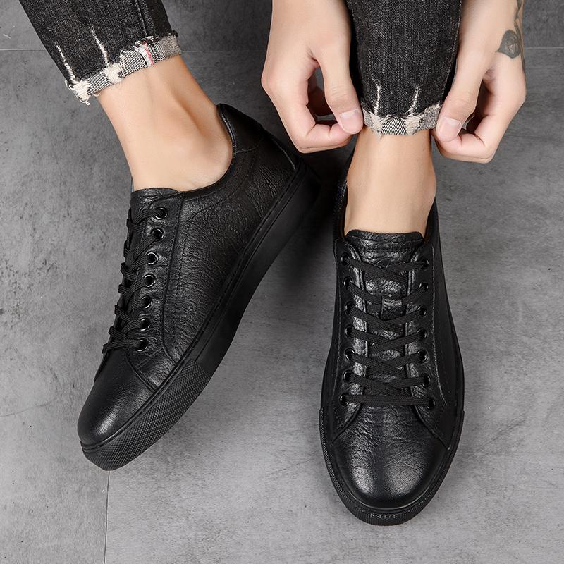 Men's genuine leather board shoes Comfortable casual high-quality styles Daily office or work Outdoor leisure street youth