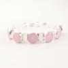 Beautiful Pink Rose Chalcedony Gemstone 925 Sterling Silver Jewelry Bracelet 9" RB-7-16