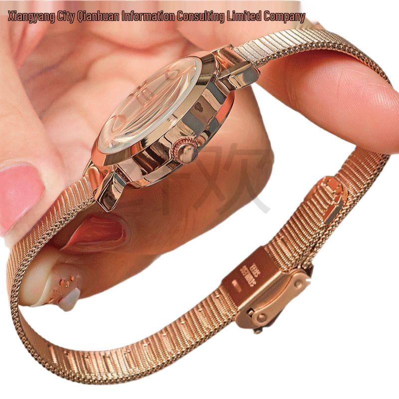 Schweizer Automatik Damen Wasserdichte Uhr mit Leuchtendem Doppeltem Kalender - Koreanisches Design für Studenten.