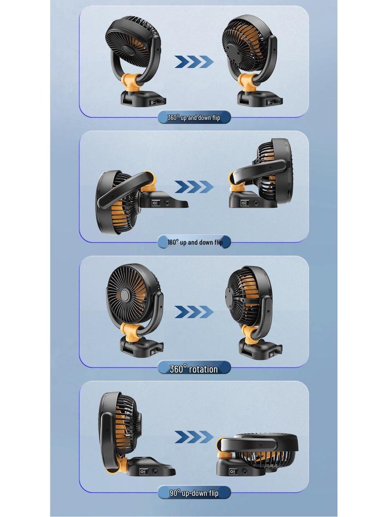 USB Dual-Use Silent Car & Home Fan: 24V/12V Powerful Single-Head Electric Fan for Summer