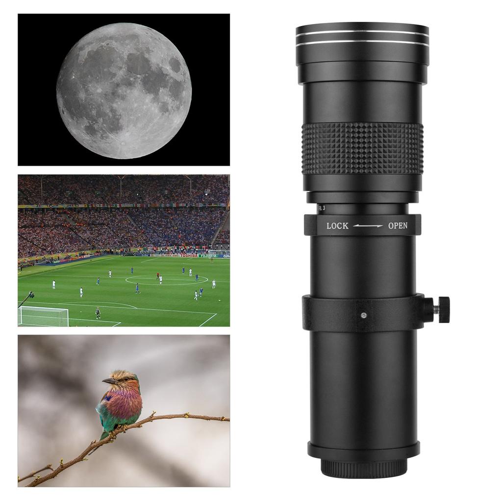 Camera MF Super Telephoto Zoom Lens F 8.3 16 420 800mm T2 Mount with RF Mount Adapter Ring 1 4 Thread Replacement for