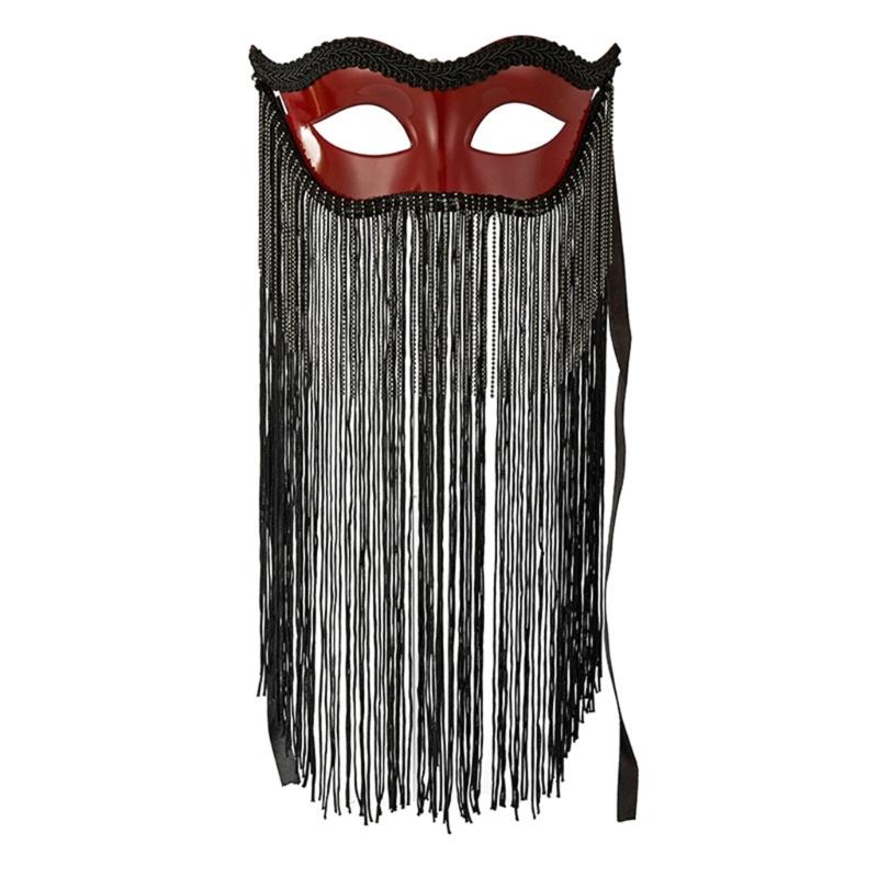 Party Mask Masquerades Mask Floral Lace Foxes Cats Face Mask with Flower Tassels Veil Mardi Gras Mask for Halloween