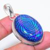 Natural Dichroic Glass Gemstone 925 Sterling Silver Jewelry Pendant 1.97" AP-16457