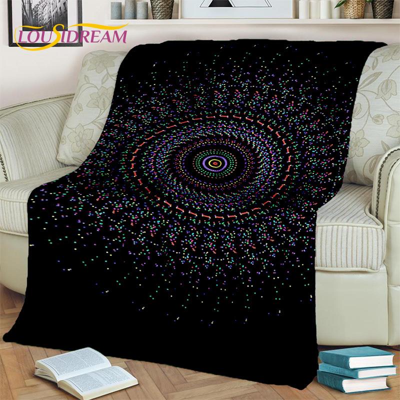3D Mandala Bohemia Geometric Flower Blanket,Soft Throw Blanket for Home Bedroom Bed Sofa Picnic Office Hiking Leisure Nap Cover