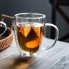 2pcs Double Bottom Wall Glass Coffee Cup Transparent Heat-resistant Water Cup Premium Mocha Latte Mugs Wedding Christmas Gift
