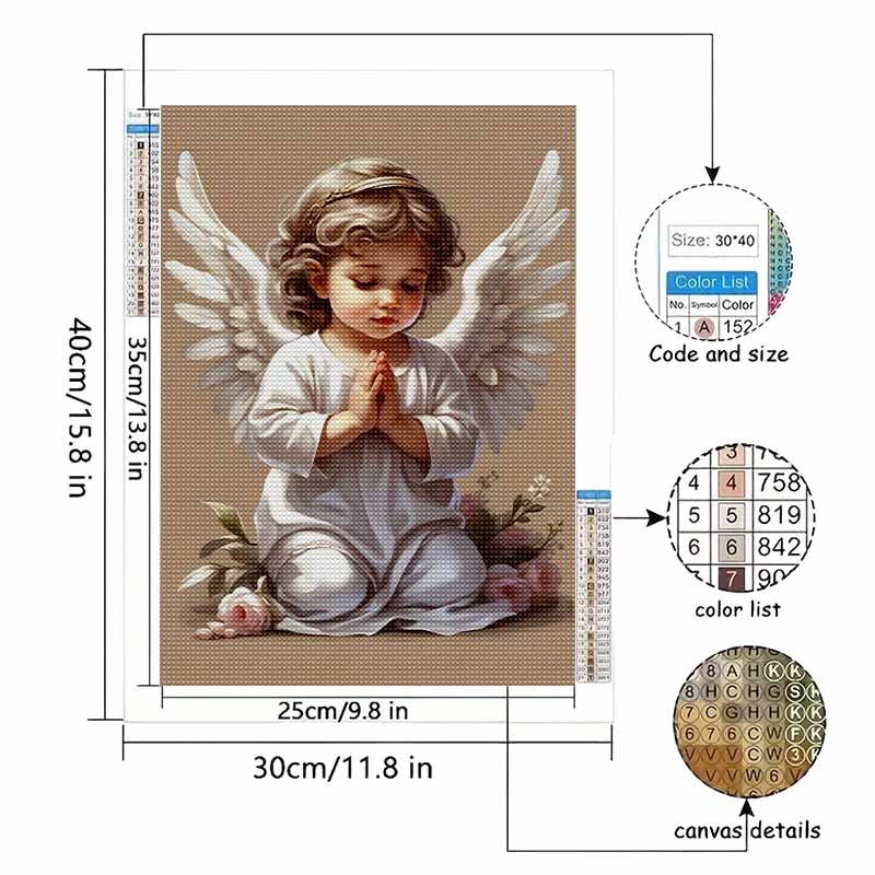 New Arrival 5D DIY Full Circle Diamond Painting "Angel" Embroidery Cross Stitch Home Decor Gift