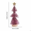25cm Miniature Christmas Tree on Wood Base, Ideal for Table Decorations