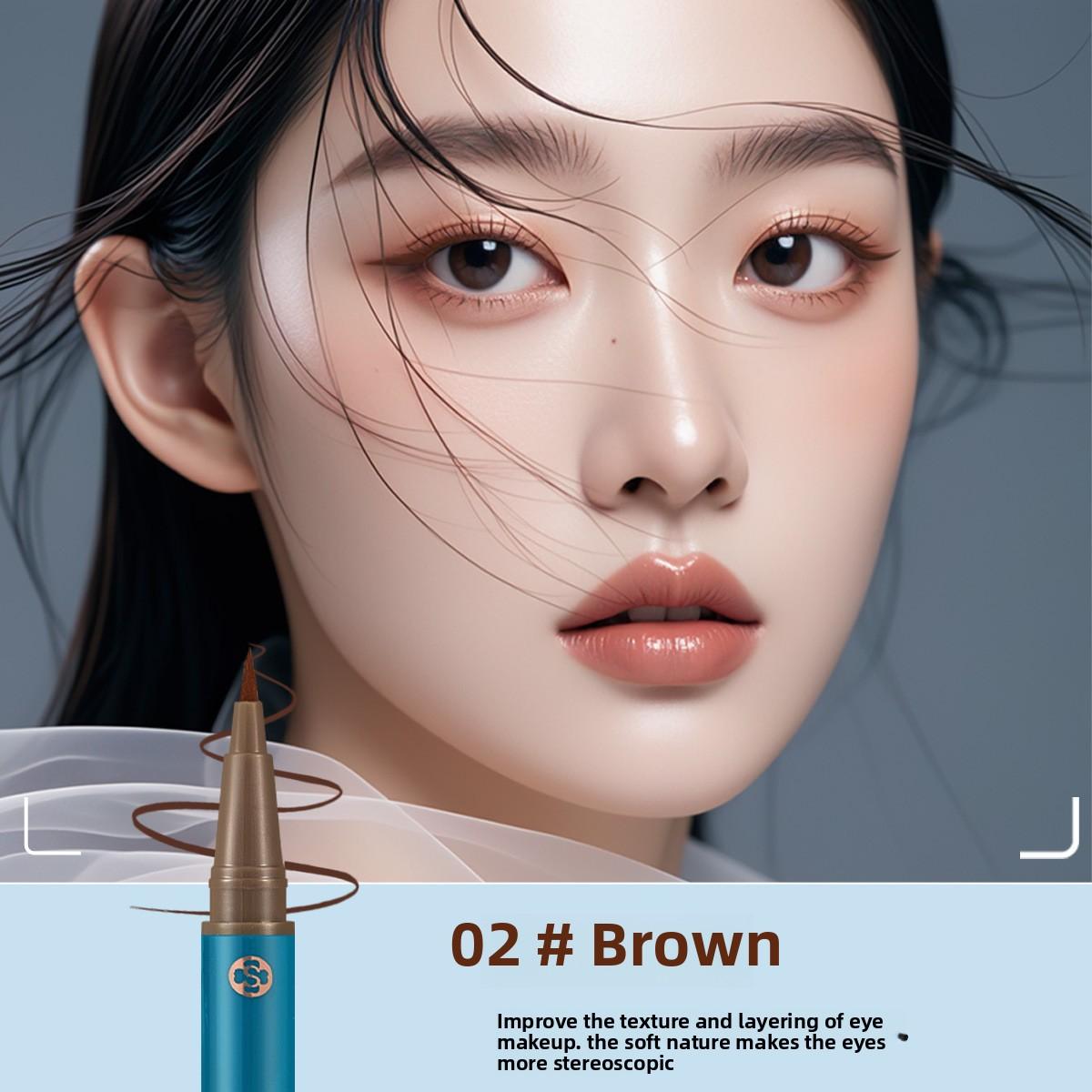 

Подводка для глаз натурального цвета, водостойкая, устойчивая к поту, стойкая и не выцветающая жидкая подводка для глаз 02#