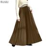 Lässige, elastische Taille, einfarbig, lockere, lange Röcke für Damen