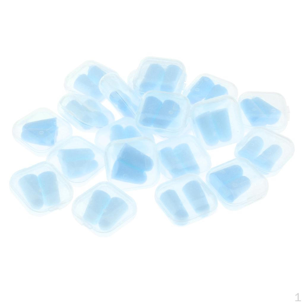 

20 пар одноразовых губок для ушей, громко блокирующих шум зелёный