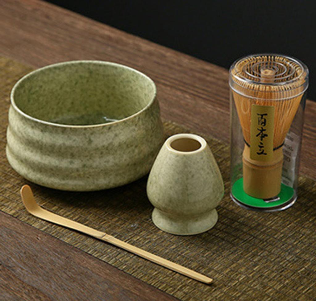 Matcha Tea Ceremony Includes a Tea a Chasen and a Chashaku Made of this traditional tea ceremony accessory includes matcha powder and a 4-Piece Set