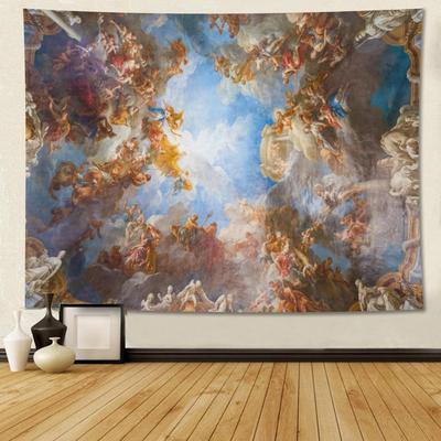 Antiker Pariser Palast Renaissance Wandteppich mit Engeln Deckenwandbehang für Academia Zimmerdekoration Malerei Ästhetische Kunst Gott