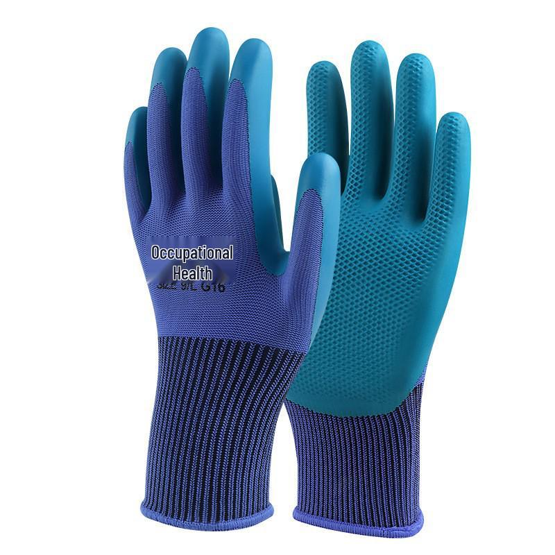 Foam Grip Non-Slip Latex Work Gloves for Men & Women - Breathable, Wear-Resistant Rebar Construction Safety Gloves
