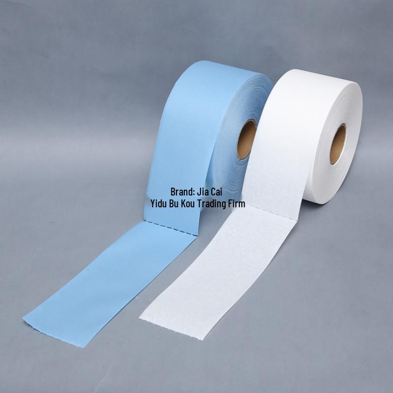 Industrial Dust-Free Oil-Absorbent Wiping Paper - Large Roll, Blue & White Non-Woven Fabric